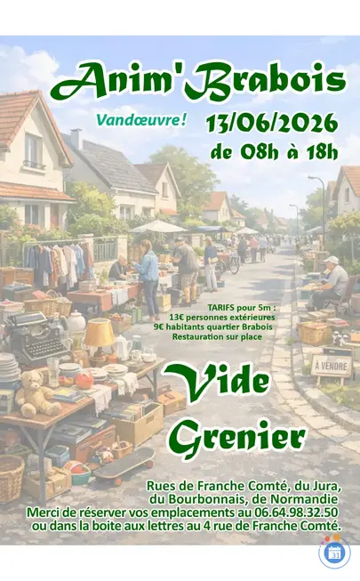 Affiche Vide-grenier Anim'Brabois Vandoeuvre samedi 13 juin 2026 (54500)