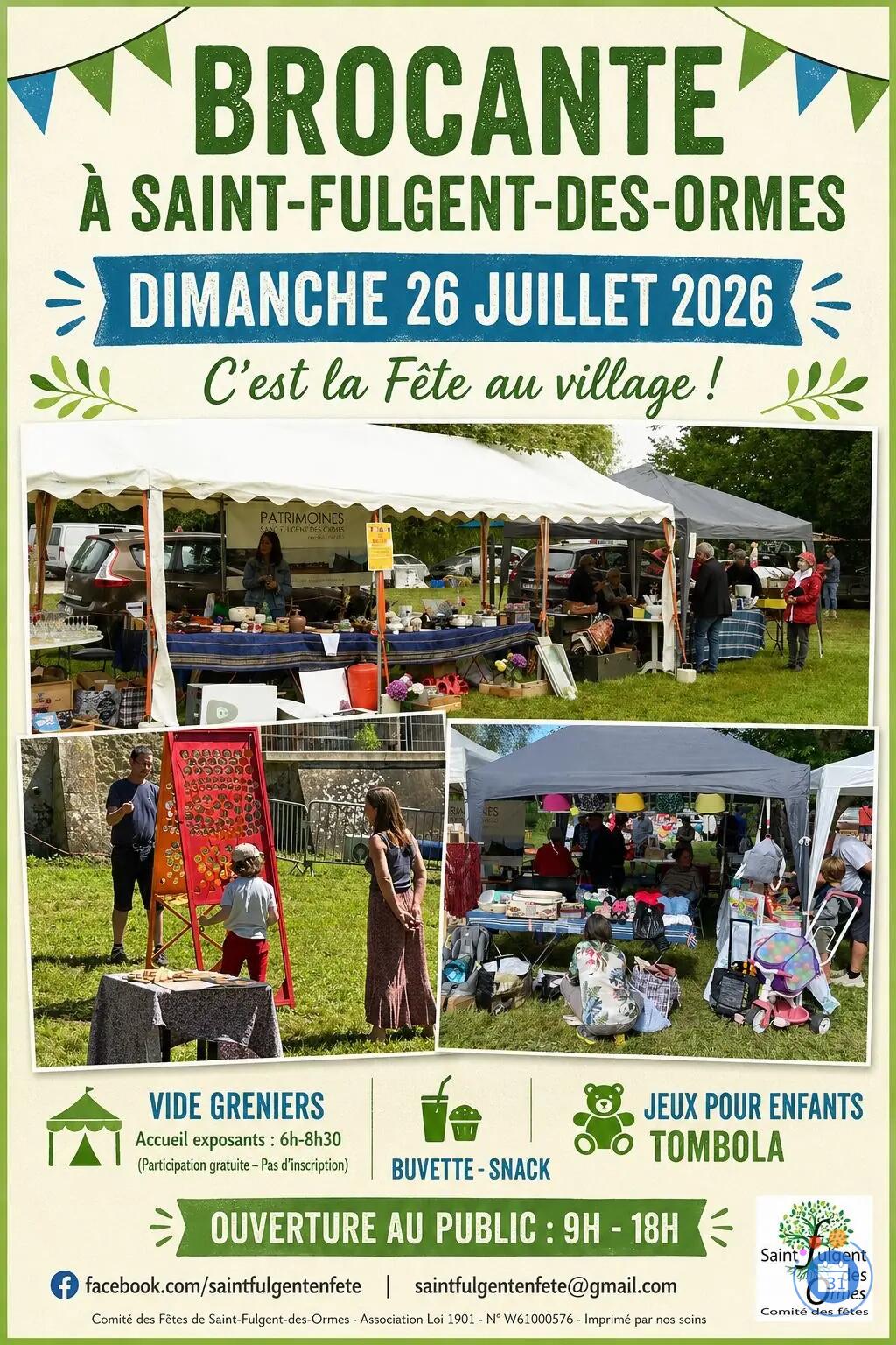 Affiche Brocante Saint-Fulgent-des-Ormes dimanche 26 juillet 2026 (61130)