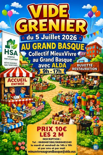Affiche Vide-grenier Anglet dimanche 5 juillet 2026 (64600)