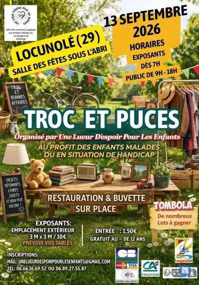 Affiche Troc et puces Locunolé dimanche 13 septembre 2026 (29310)
