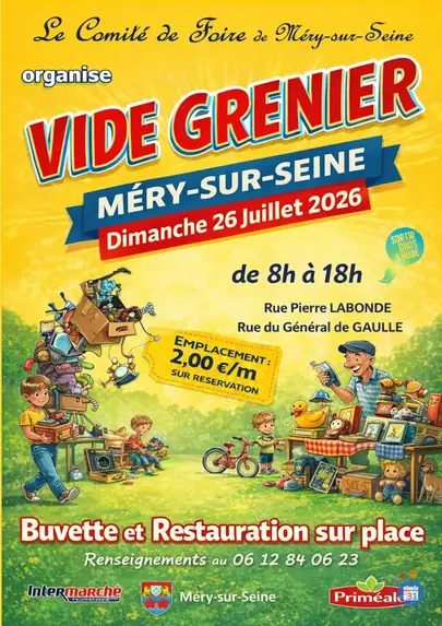 Affiche Vide-grenier Méry-sur-Seine dimanche 26 juillet 2026 (10170)