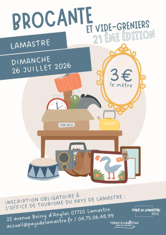 Affiche 21e Brocante et vide-greniers de Lamastre - Ardèche