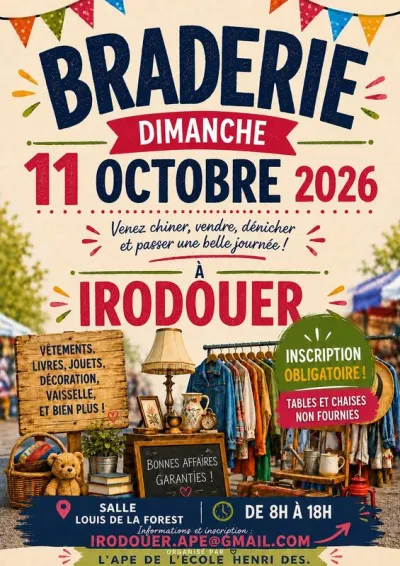 Affiche Braderie de l'APE de l'école Henri Dès à Irodouer