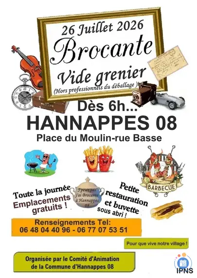Affiche Brocante Hannappes dimanche 26 juillet 2026 (08290)
