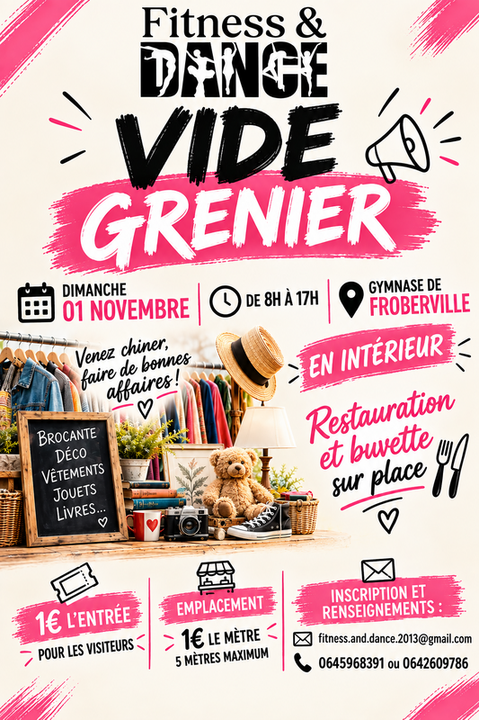 Affiche Vide-grenier de Fitness and Dance à Froberville