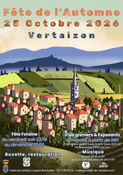Affiche Fête de l'automne et vide-greniers de Vertaizon