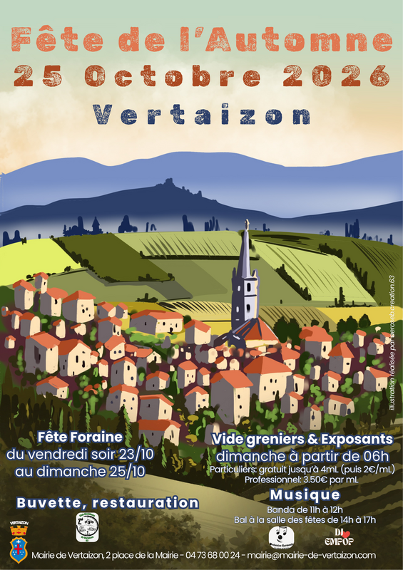Affiche Fête de l'automne et vide-greniers de Vertaizon