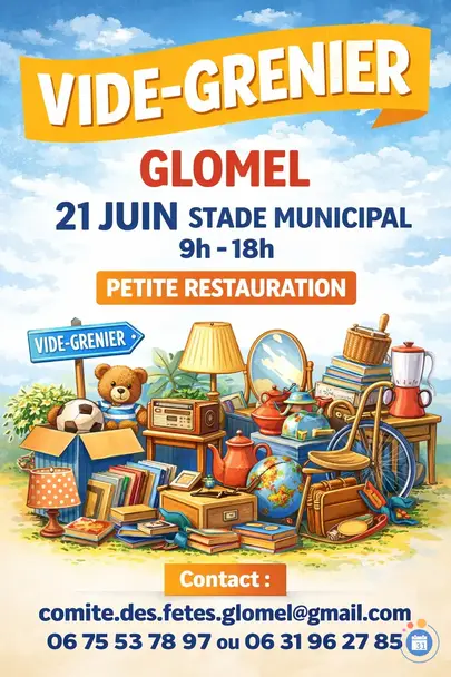 Affiche Vide-grenier Glomel dimanche 21 juin 2026 (22110)