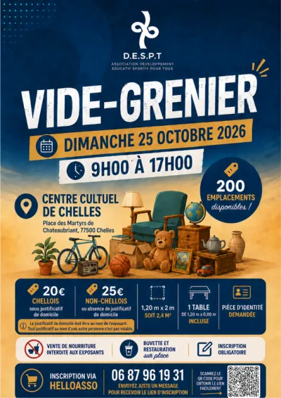 Affiche Vide-grenier de l'association D.E.S.P.T à Chelles