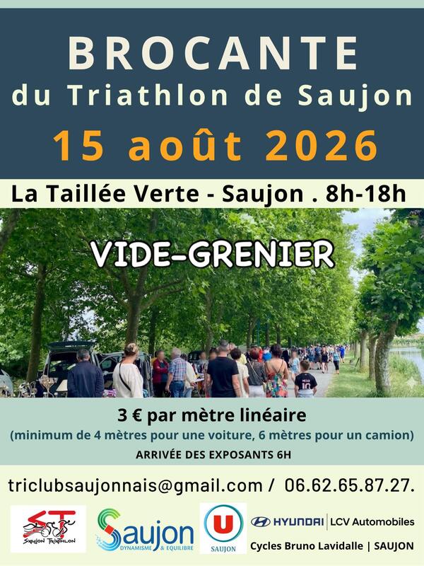 Affiche Brocante & Vide-Grenier du Triathlon - Saujon - Charente-Maritime