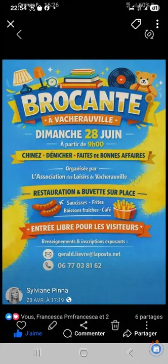 Affiche Brocante Vacherauville dimanche 28 juin 2026 (55100)