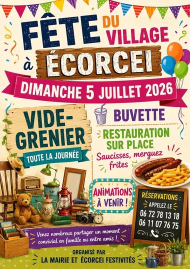 Affiche Vide-grenier Écorcei dimanche 5 juillet 2026 (61270 Orne)