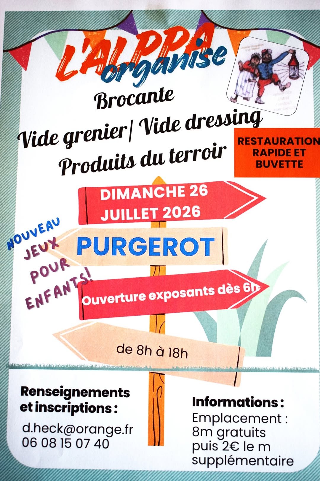 Affiche Brocante vide-grenier Purgerot dimanche 26 juillet 2026 (70160 Haute-Saône)