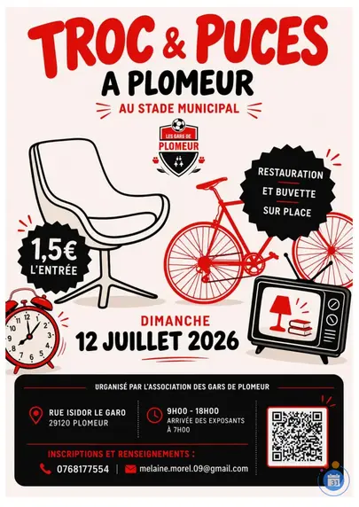 Affiche Marché aux puces Plomeur dimanche 12 juillet 2026 (29120)