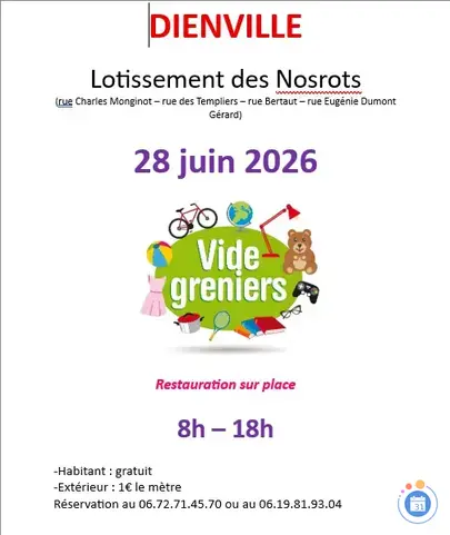 Affiche Vide-grenier Dienville dimanche 28 juin 2026 (10500)