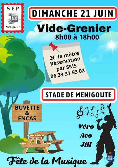 Affiche Vide-grenier Ménigoute dimanche 21 juin 2026 (79340)