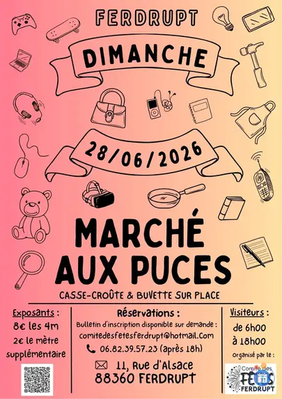Affiche Marche aux puces Ferdrupt dimanche 28 juin 2026 (88360)