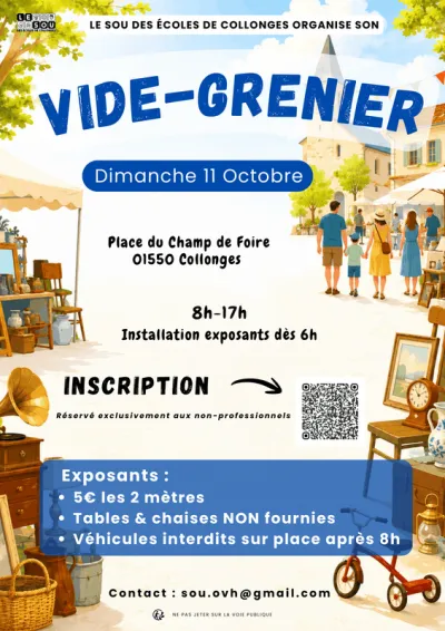 Affiche Vide-grenier du Sou des écoles à Collonges