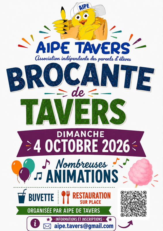 Affiche Brocante de l'AIPE à Tavers