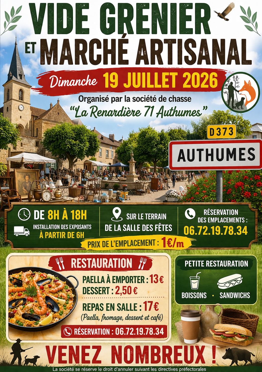Affiche Vide-grenier Authumes dimanche 19 juillet 2026 (71270)