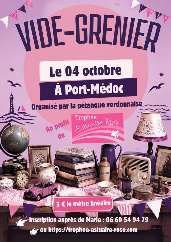 Affiche Vide-grenier de la pétanque verdonnaise à Port-Médoc au Verdon-sur-Mer