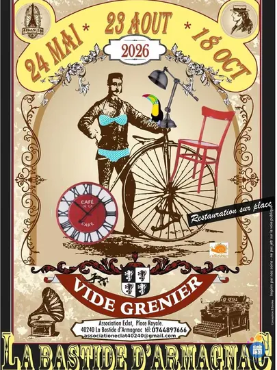 Affiche Vide-grenier La Bastide d'Armagnac dimanche 23 août 2026 (40240)