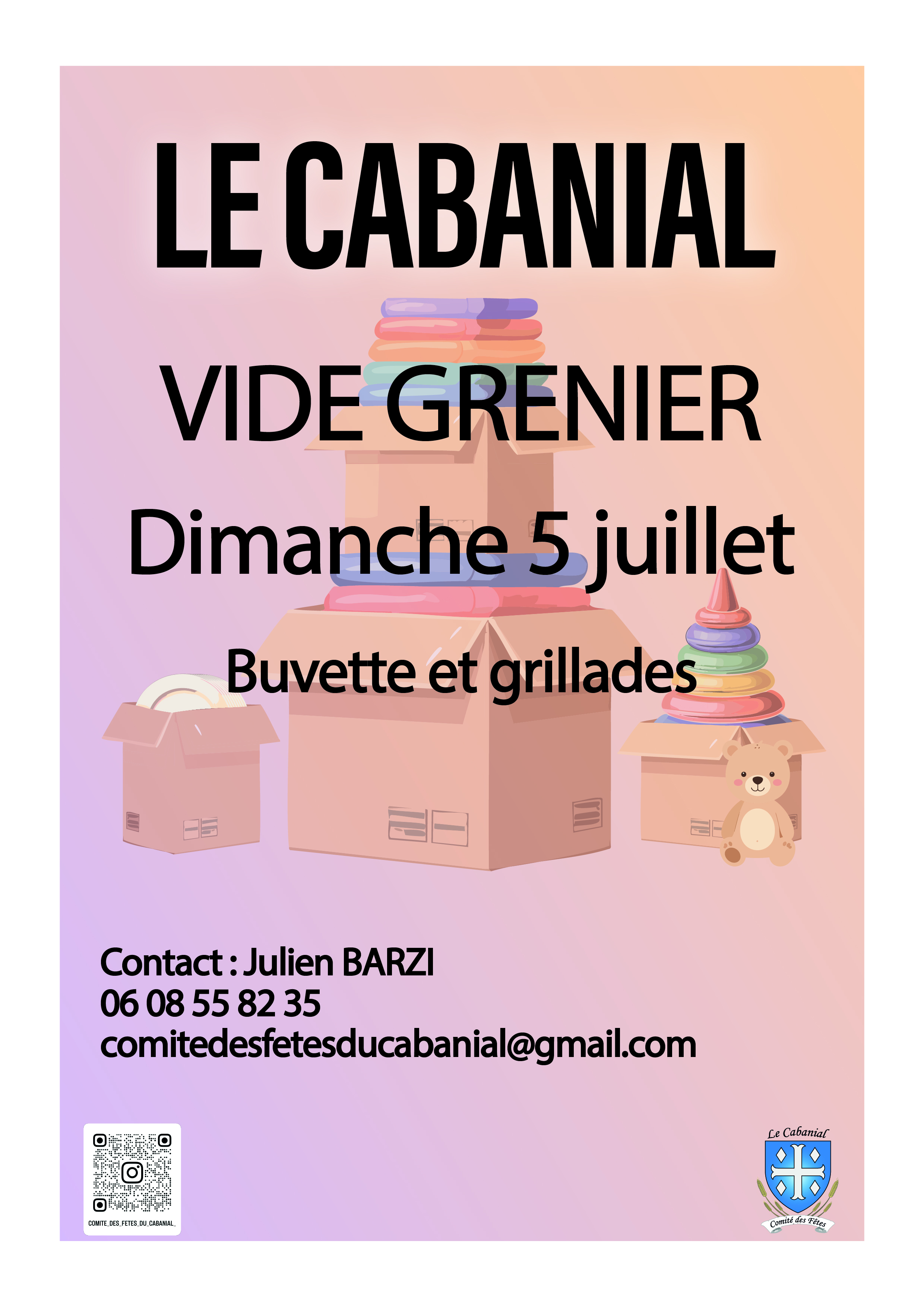Affiche Vide-grenier Le Cabanial dimanche 5 juillet 2026 (31460)