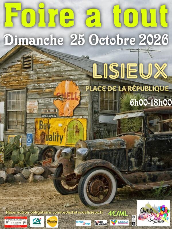 Affiche Foire à tout du Comité des fêtes à Lisieux