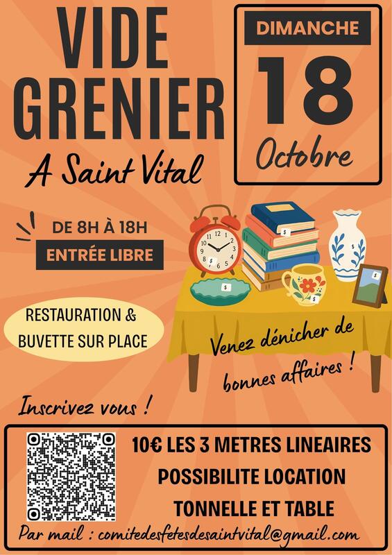 Affiche Vide-grenier du comité des fêtes de Saint-Vital