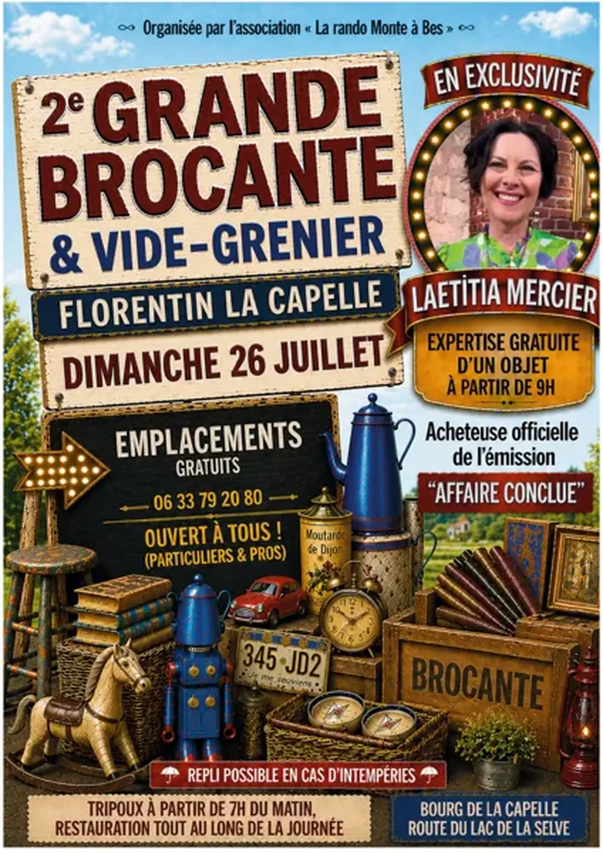 Affiche Brocante Florentin-la-Capelle dimanche 26 juillet 2026 (12140)
