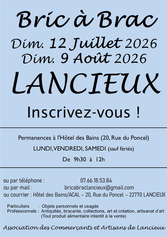 Affiche Bric à Brac de Lancieux - Association des Commerçants et Artisans - Côtes-d'Armor