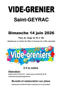 Affiche Vide-grenier Saint-Geyrac dimanche 14 juin 2026 (24330)