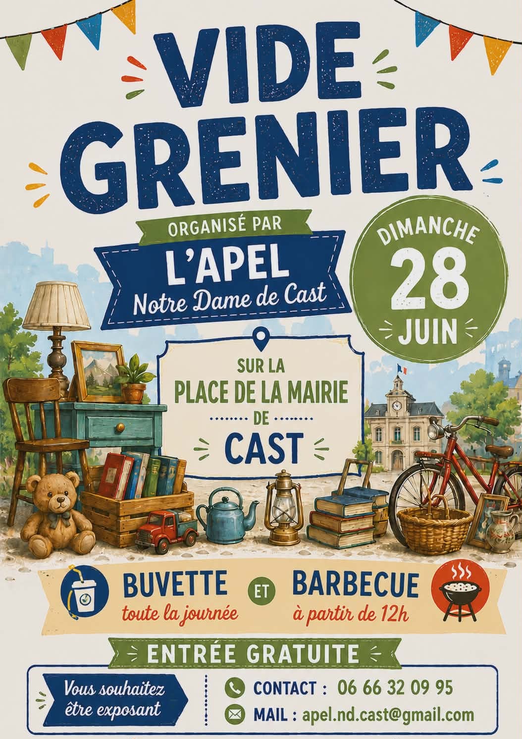 Affiche Vide-grenier Cast dimanche 28 juin 2026 (29150)