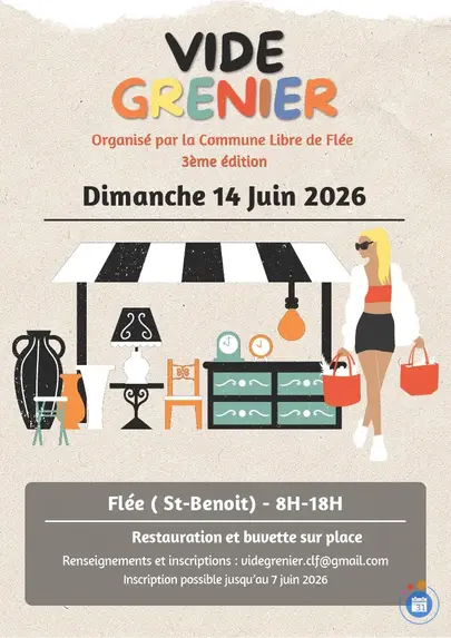 Affiche Vide-grenier Flée (Saint-Benoît) dimanche 14 juin 2026 (86280)