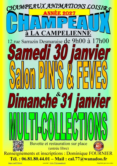 Affiche Salon du pin's et de la fève de Champeaux