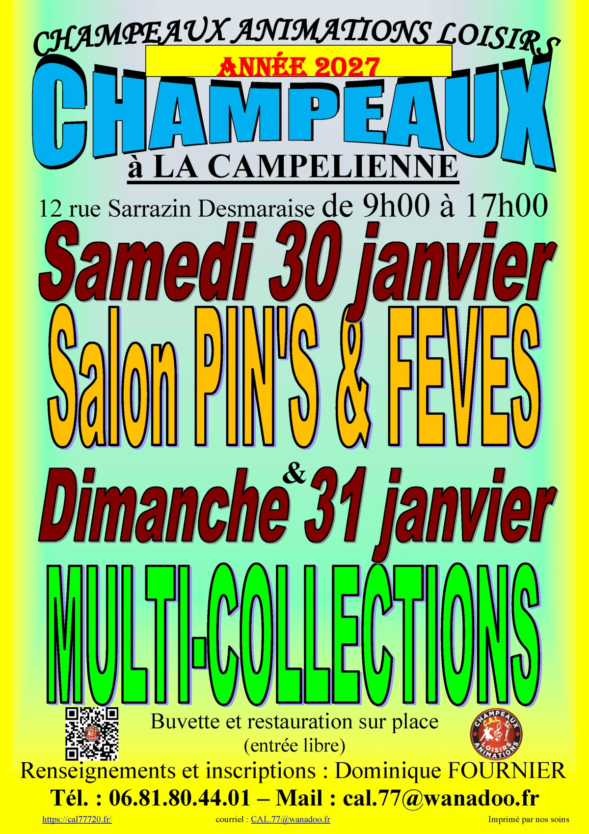 Affiche Salon du pin's et de la fève de Champeaux