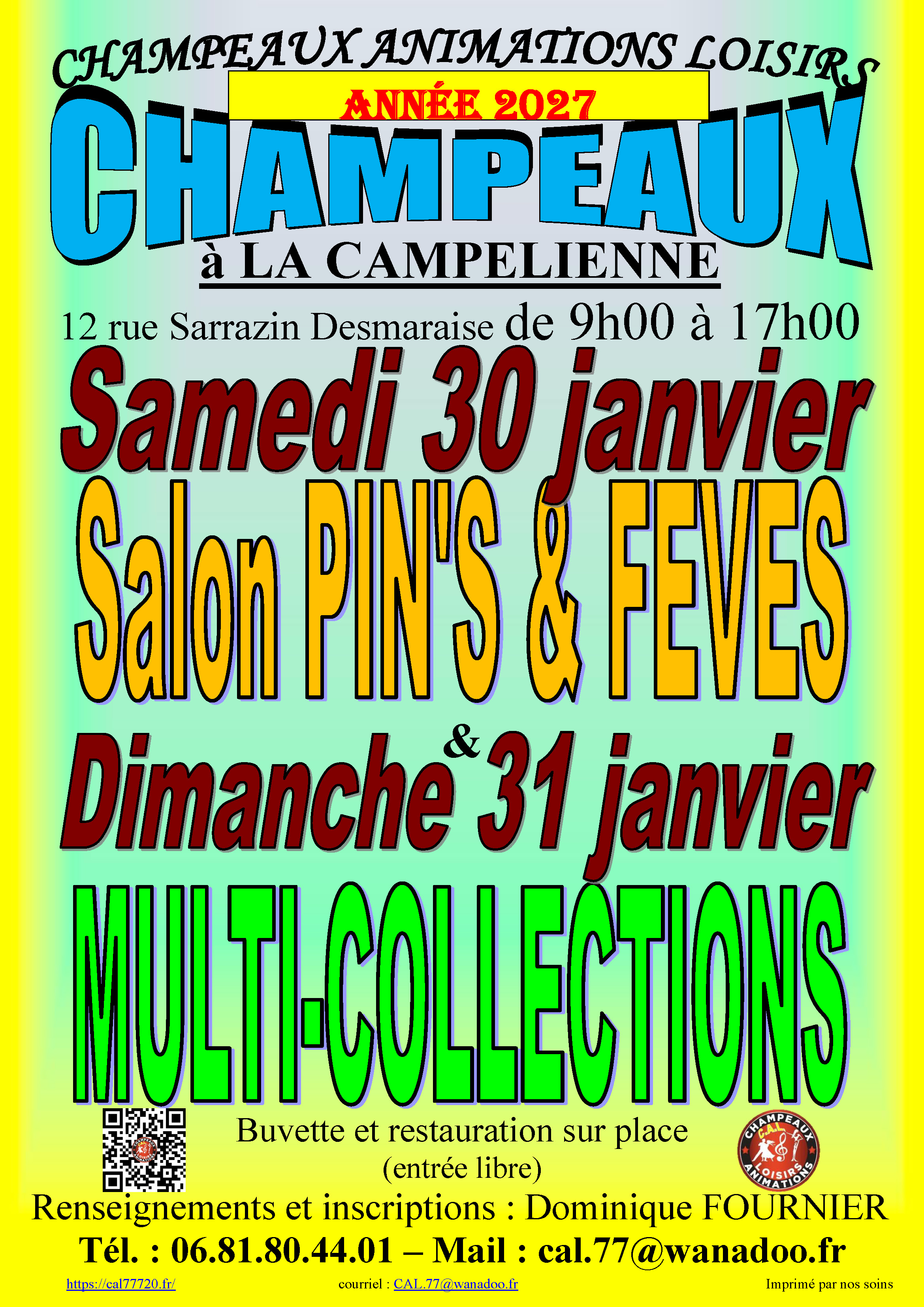 Affiche Salon du pin's et de la fève de Champeaux