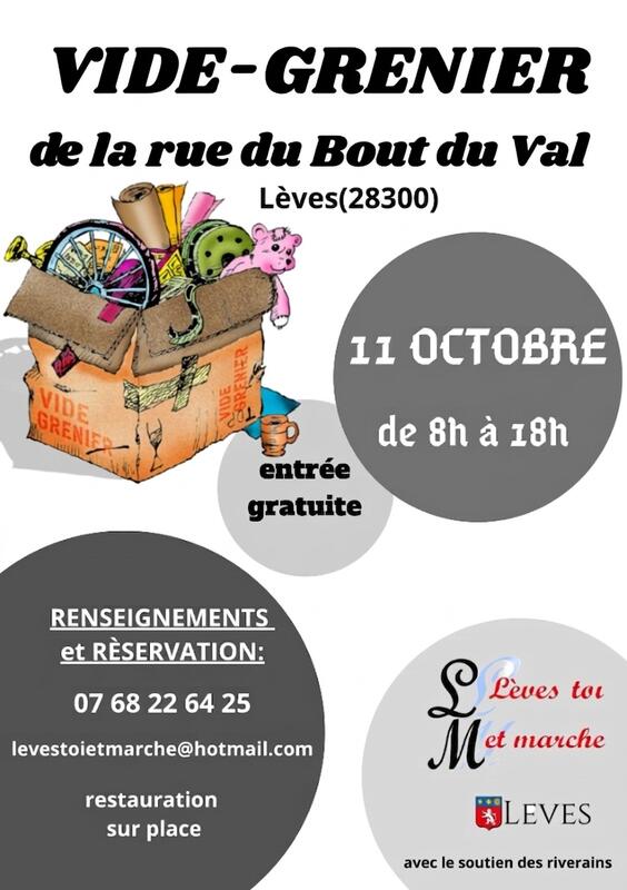 Affiche Vide-greniers de la rue du Bout du Val à Lèves