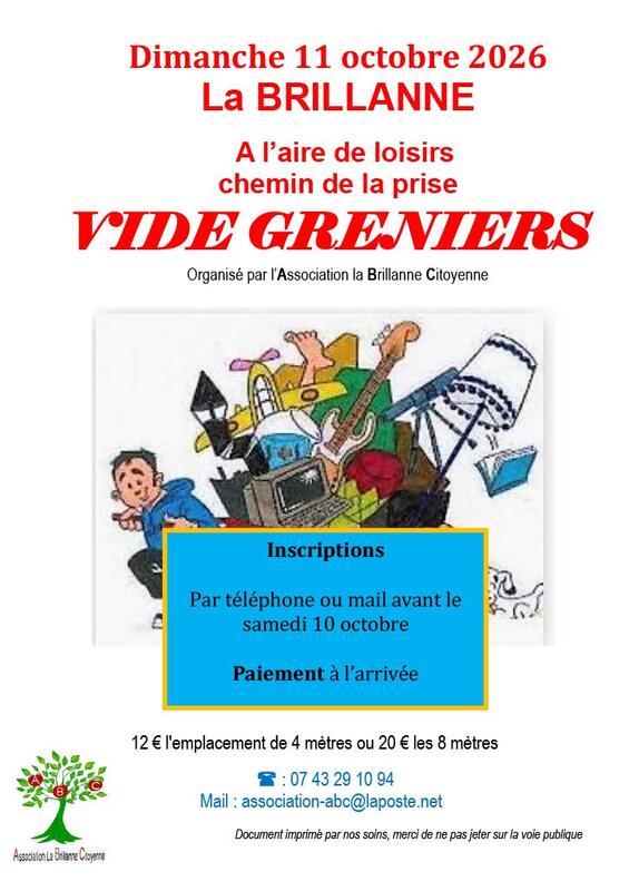 Affiche Vide-greniers de la Brillanne Citoyenne à La Brillanne
