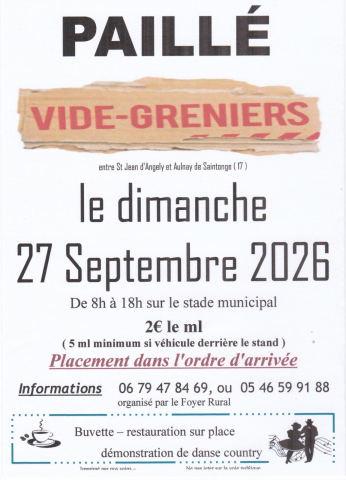 Affiche Vide-grenier Paillé dimanche 27 septembre 2026 (17470)