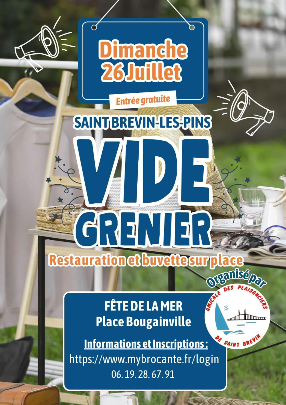 Affiche Vide-grenier Saint-Brevin-les-Pins dimanche 26 juillet 2026 (44250)