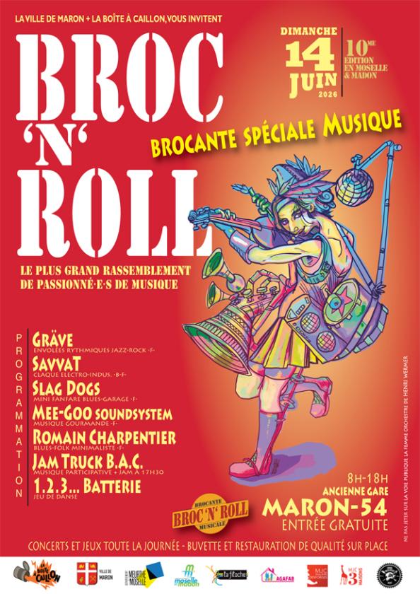 Affiche Brocante Broc'n'Roll Maron dimanche 14 juin 2026 (54230)