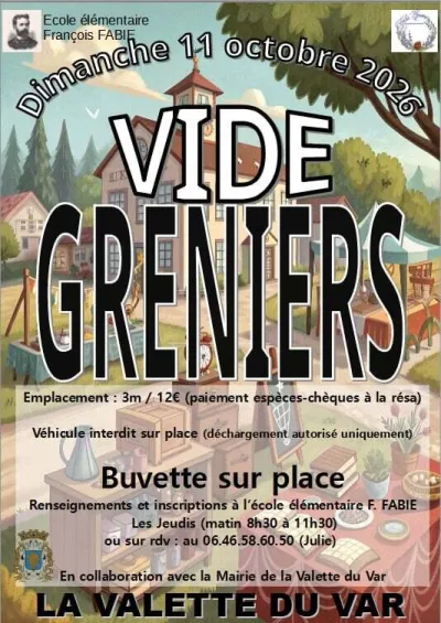 Affiche Vide-greniers de l'école François Fabie à La Valette-du-Var