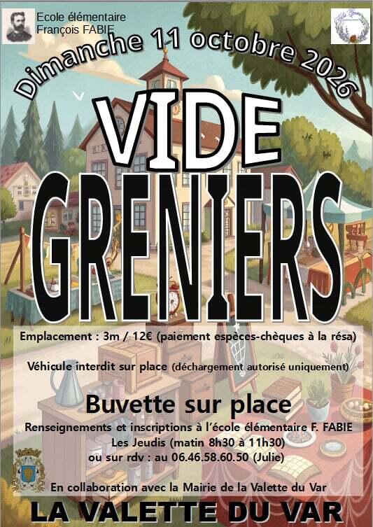 Affiche Vide-greniers de l'école François Fabie à La Valette-du-Var