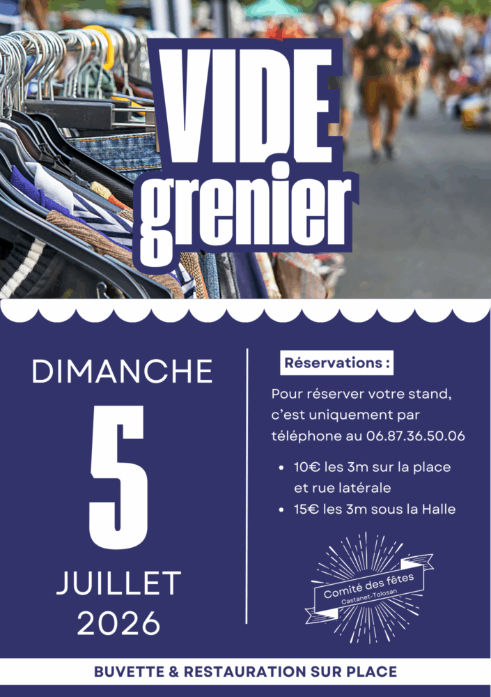 Affiche Vide-Grenier - Comité des Fêtes - Castanet-Tolosan - Haute-Garonne