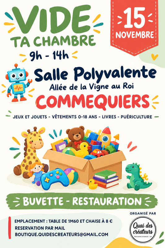 Affiche Vide ta chambre de Quai des créateurs à Commequiers