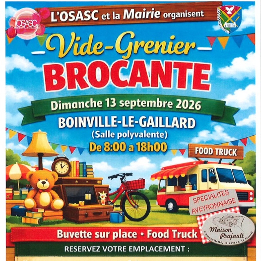 Affiche Vide-grenier Boinville-le-Gaillard dimanche 13 septembre 2026 (78660)