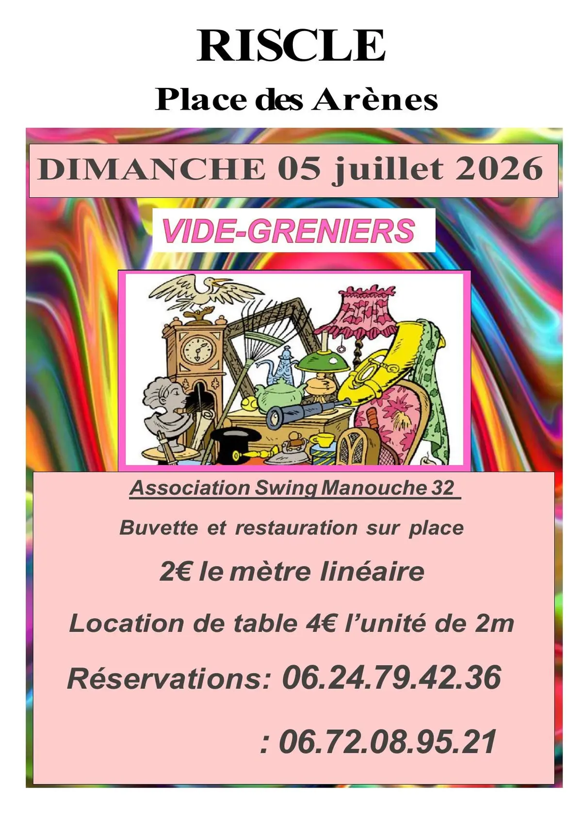 Affiche Vide-grenier Riscle dimanche 5 juillet 2026 (32400)