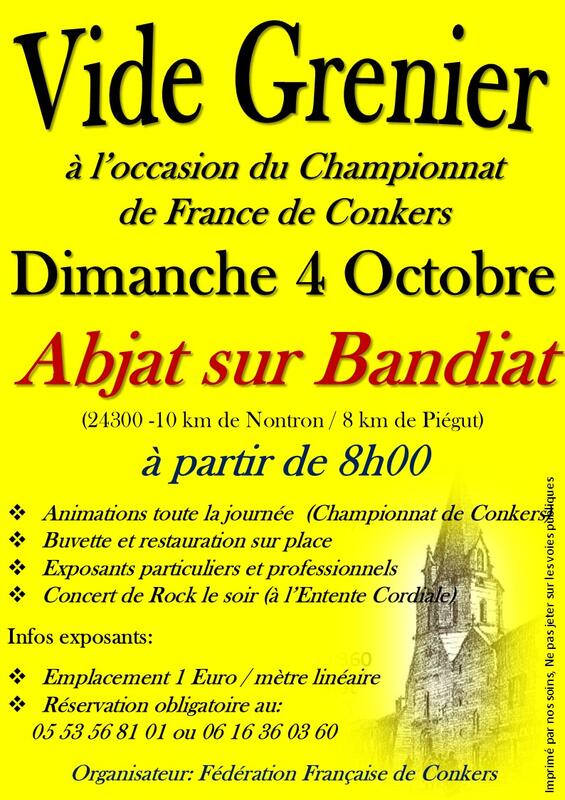 Affiche Vide-grenier du Championnat de France de conkers à Abjat-sur-Bandiat