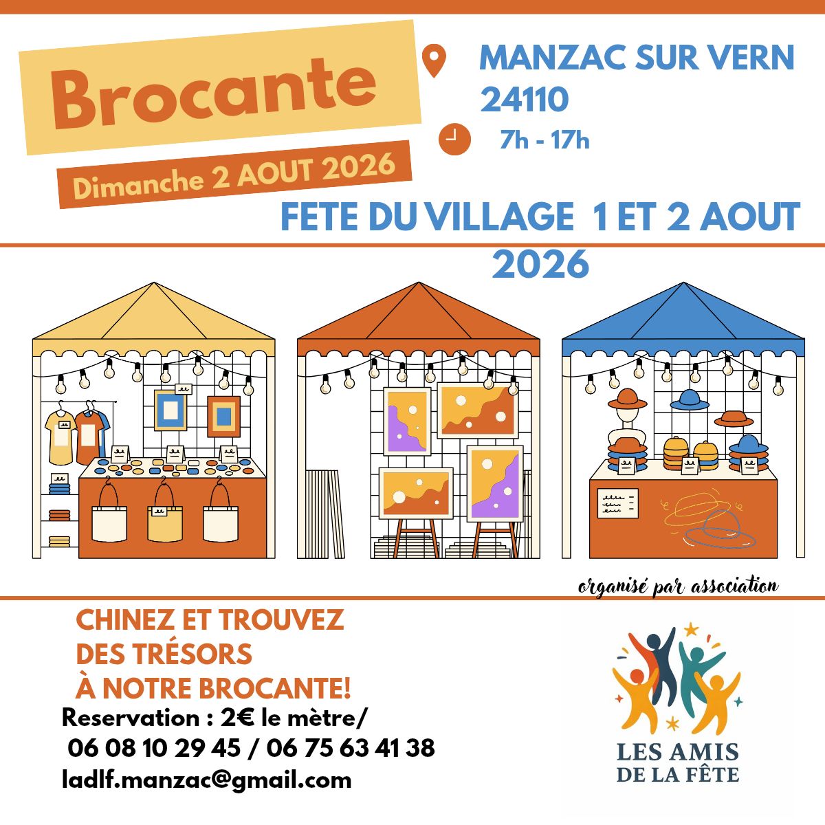 Affiche Brocante de Manzac-sur-Vern dimanche 2 août 2026 (24110)